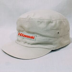 Vintage Kawasaki ZV Loaders Beige Painter Cap 🏍️🧢